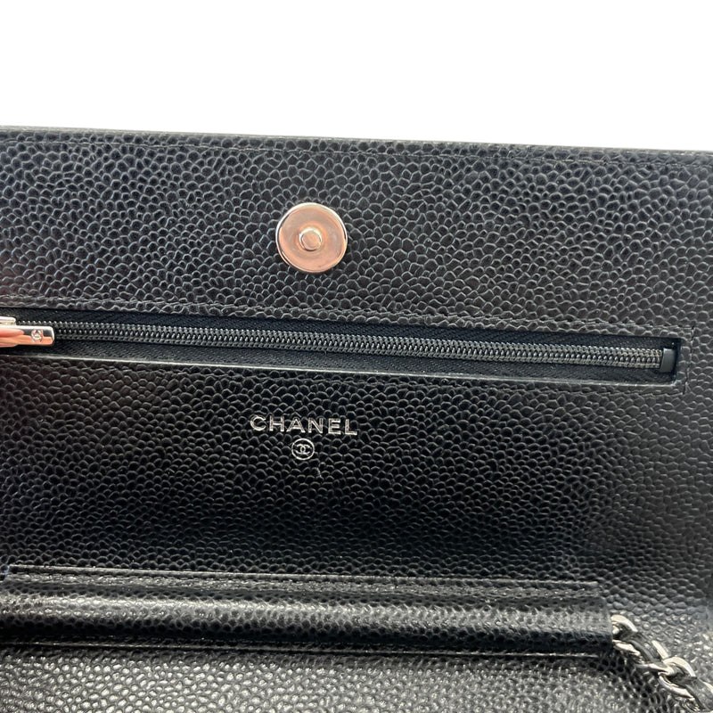 Women's Classic Wallet On Chain Crossbody Bag Black