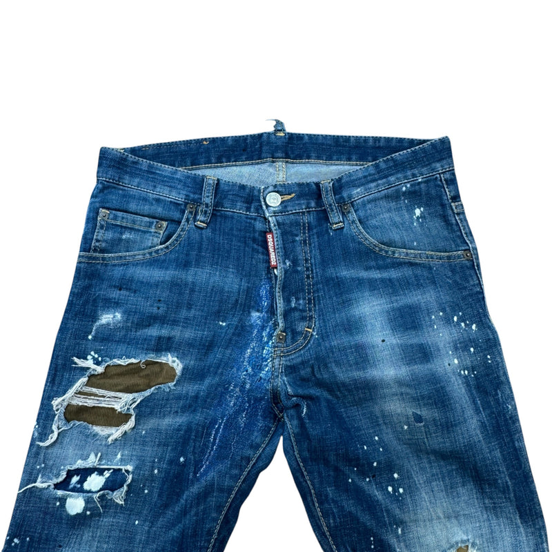 Men's Skater Distressed Jeans Blue Size S / W30
