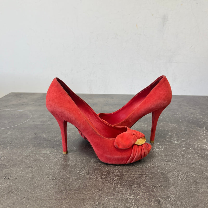 Women's Catania Peep Toe Heels Red Size UK 3 / EU 36