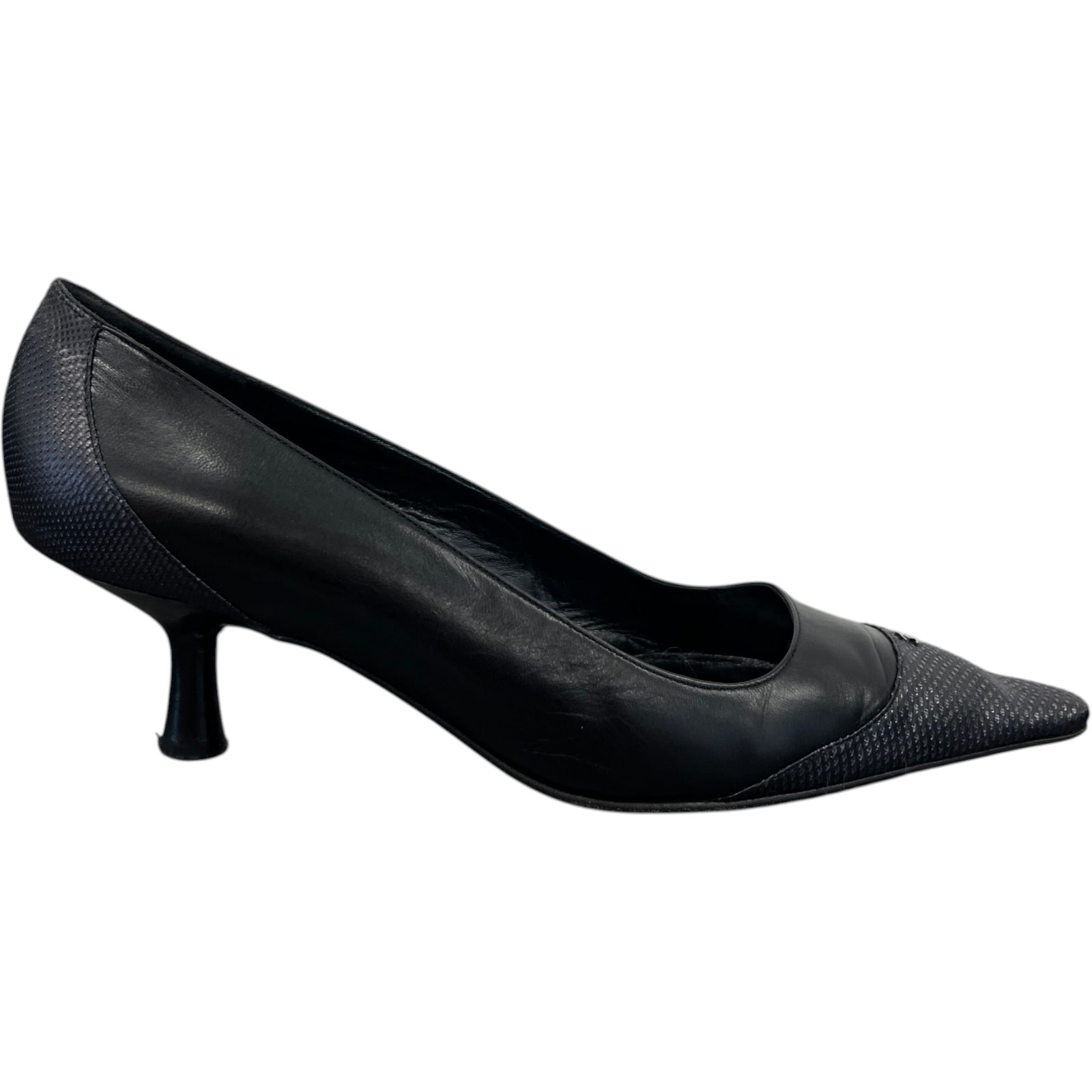 Women's Cc Snake Cap Kitten Heels Black Size EU 38 / UK 5 - Photo 1
