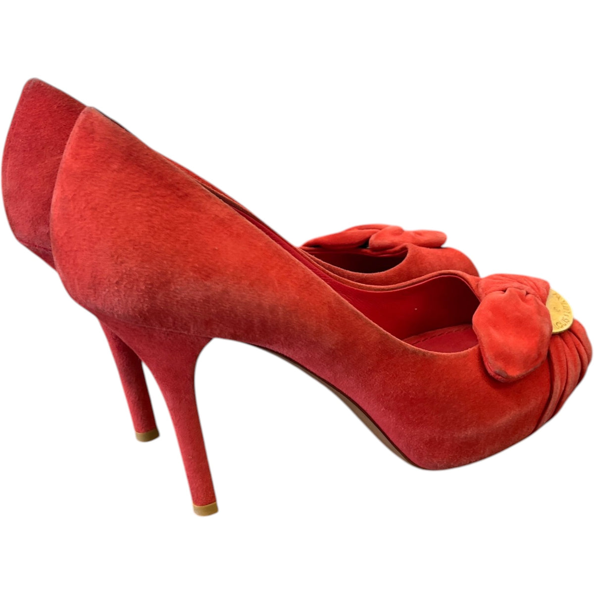Women's Catania Peep Toe Heels Red Size UK 3 / EU 36 - Photo 7