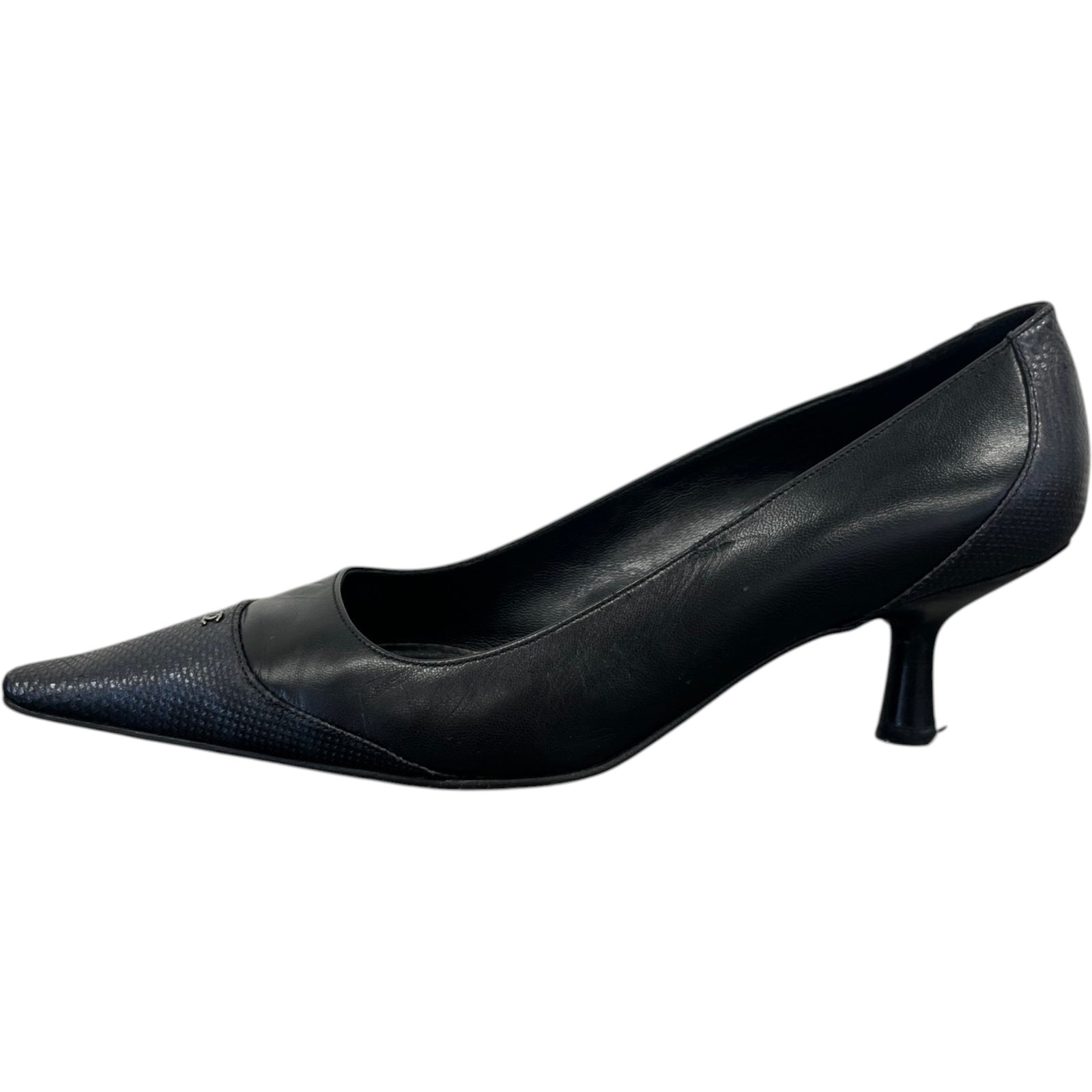 Women's Cc Snake Cap Kitten Heels Black Size EU 38 / UK 5 - Photo 5
