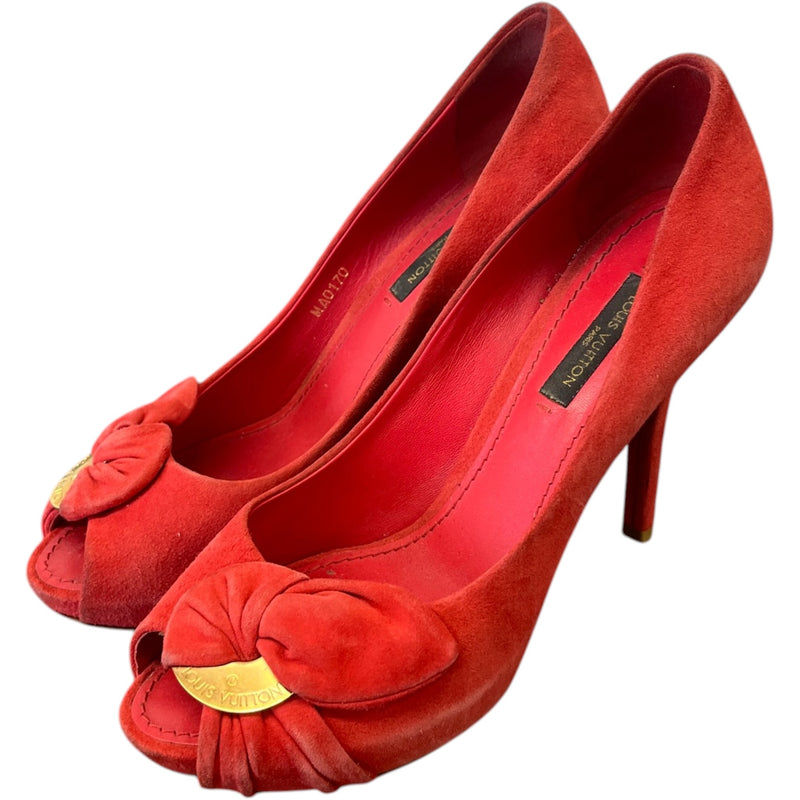 Women's Catania Peep Toe Heels Red Size UK 3 / EU 36