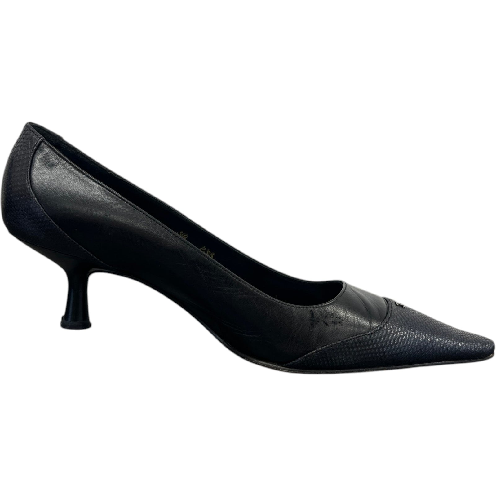 Women's Cc Snake Cap Kitten Heels Black Size EU 38 / UK 5 - Photo 4