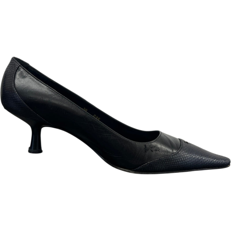 Women's Cc Snake Cap Kitten Heels Black Size EU 38 / UK 5