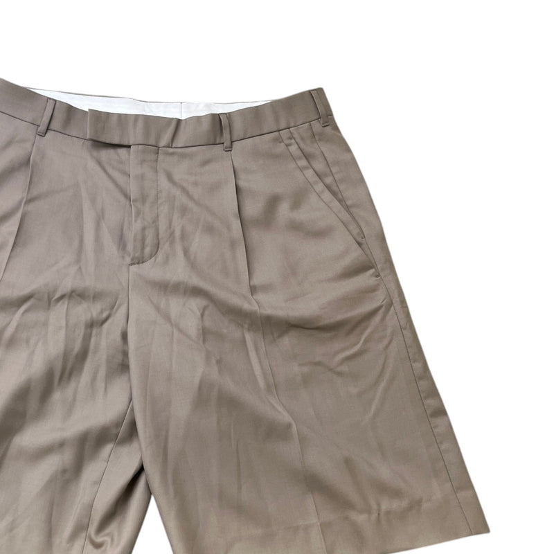 Men's Tapered Suit Shorts Beige Size XL / W36