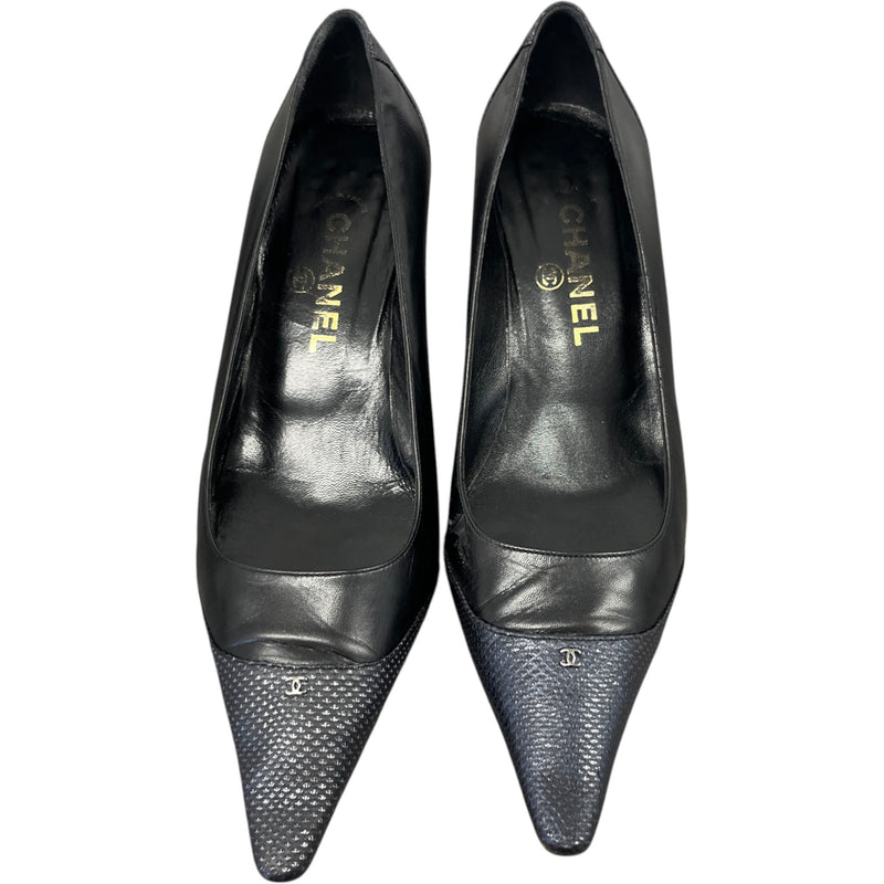 Women's Cc Snake Cap Kitten Heels Black Size EU 38 / UK 5