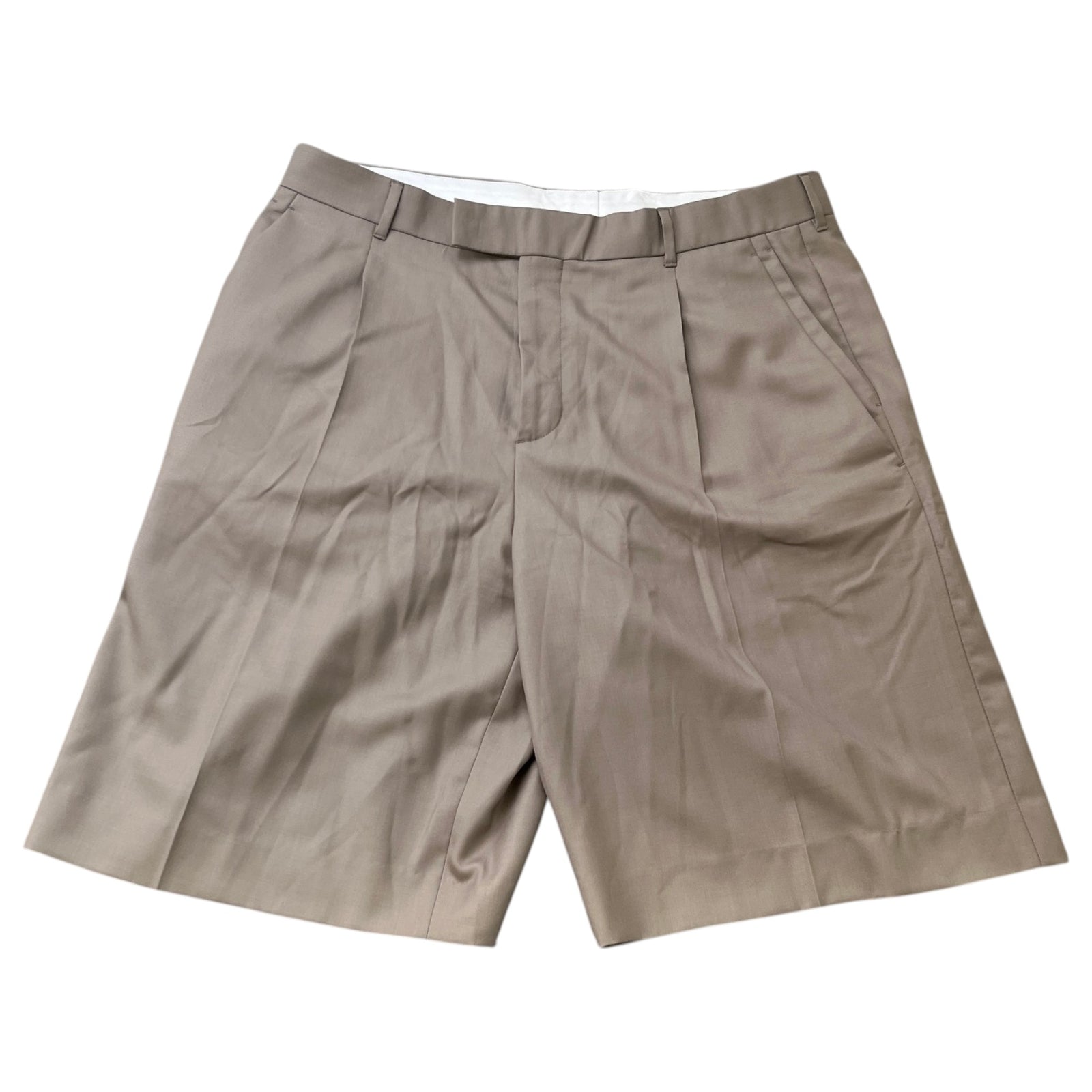 Men's Tapered Suit Shorts Beige Size XL / W36 - Photo 1