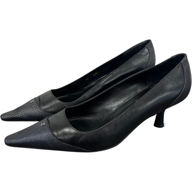 Women's Cc Snake Cap Kitten Heels Black Size EU 38 / UK 5