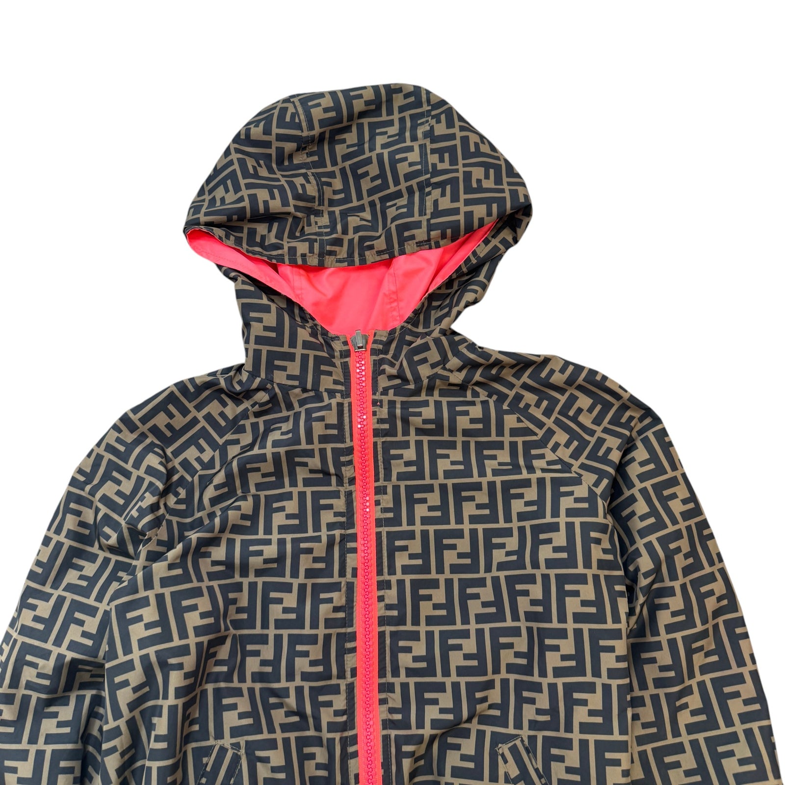 Girl's FF Motif Reversible Windbreaker Brown Size 12 years - Photo 5