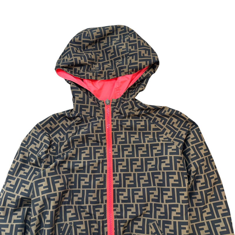 Girl's FF Motif Reversible Windbreaker Brown Size 12 years