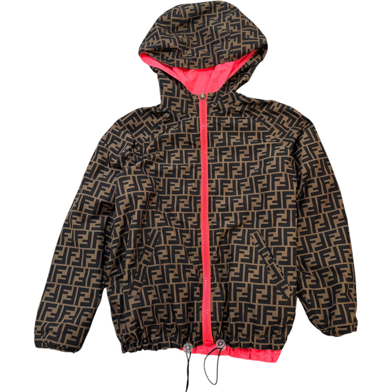 Girl's FF Motif Reversible Windbreaker Brown Size 12 years
