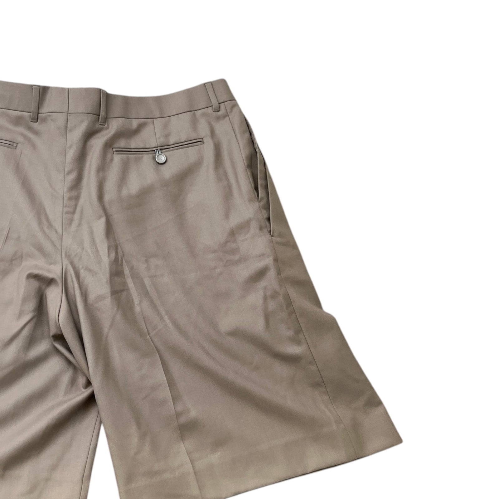 Men's Tapered Suit Shorts Beige Size XL / W36 - Photo 4