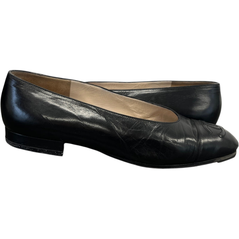 Women's Cc Cap Toe Chunky Heel Mules Black Size EU 38 / UK 5