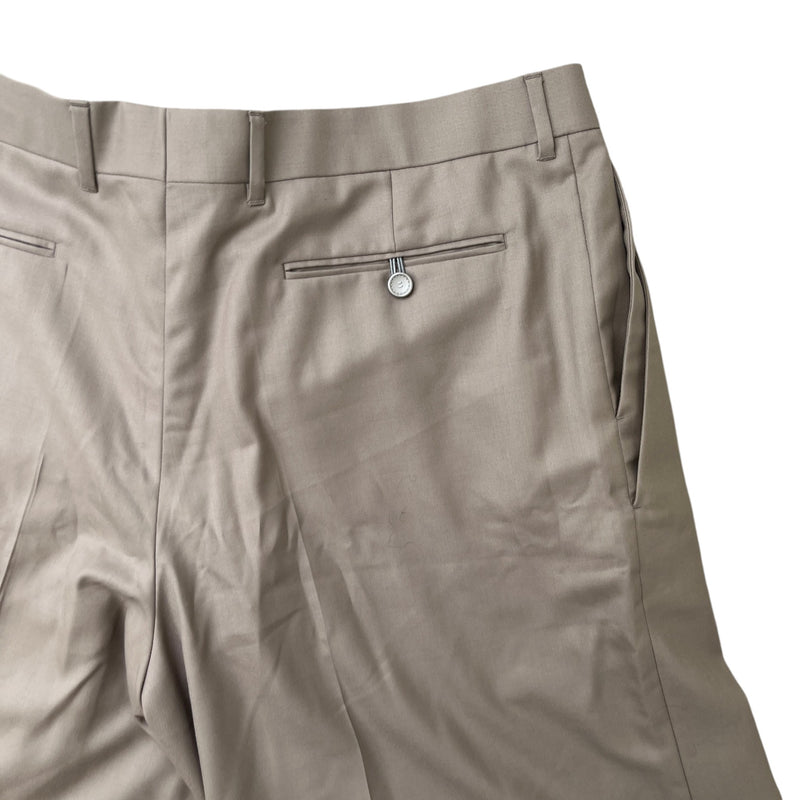 Men's Tapered Suit Shorts Beige Size XL / W36