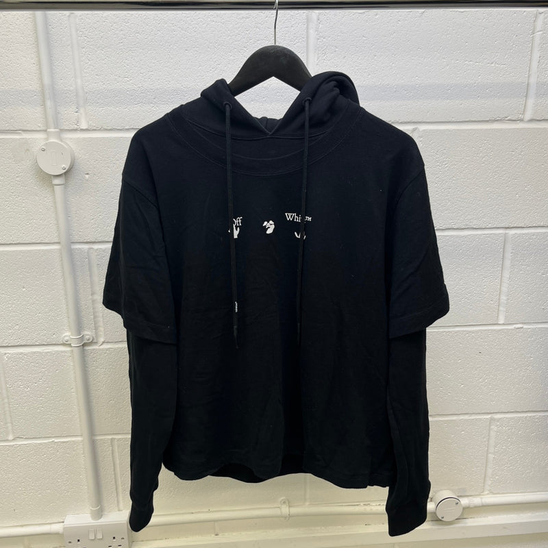 Men's Marker Arrows Layered Hoodie Black Size S