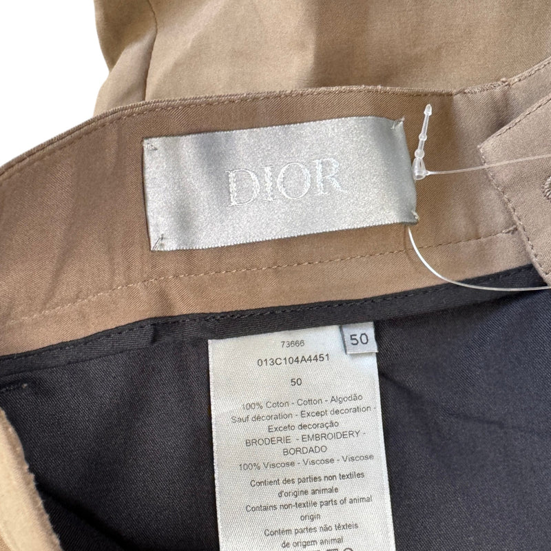 Men's Embroidered Logo Trousers Brown Size L / W34