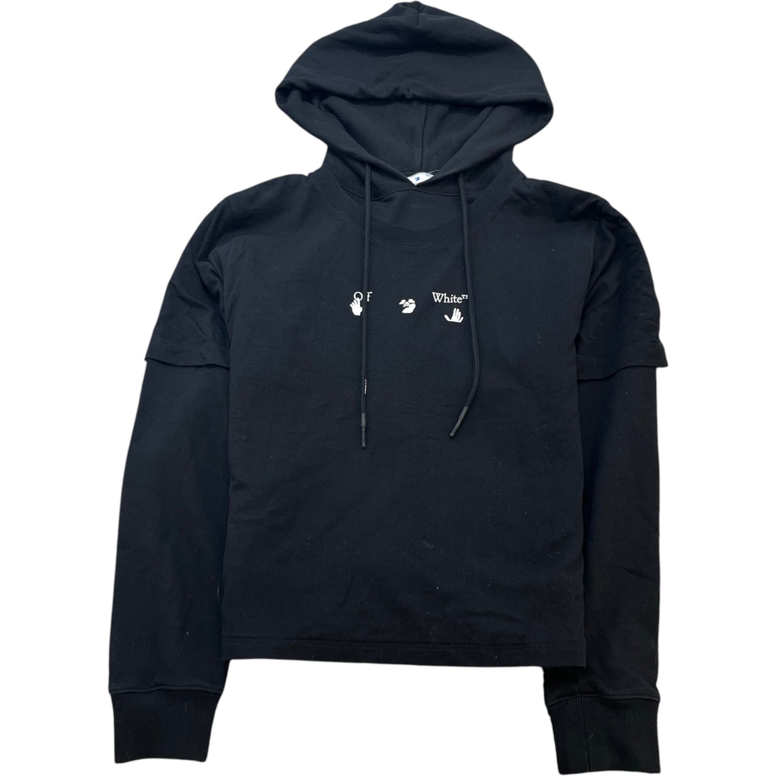 Men's Marker Arrows Layered Hoodie Black Size S - Photo 1