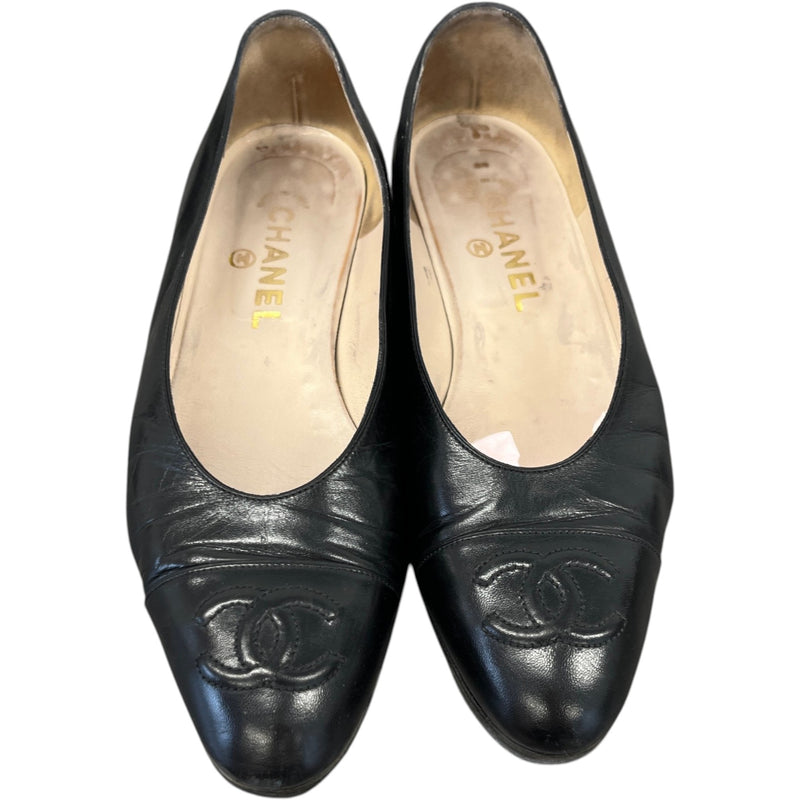 Women's Cc Cap Toe Chunky Heel Mules Black Size EU 38 / UK 5