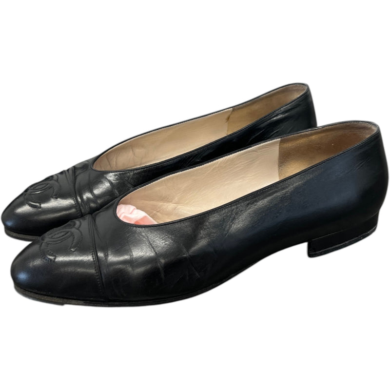 Women's Cc Cap Toe Chunky Heel Mules Black Size EU 38 / UK 5