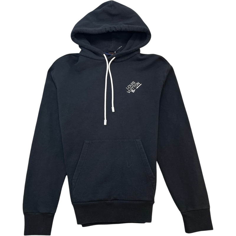 Men's Embroidered Logo Hoodie Black Size S