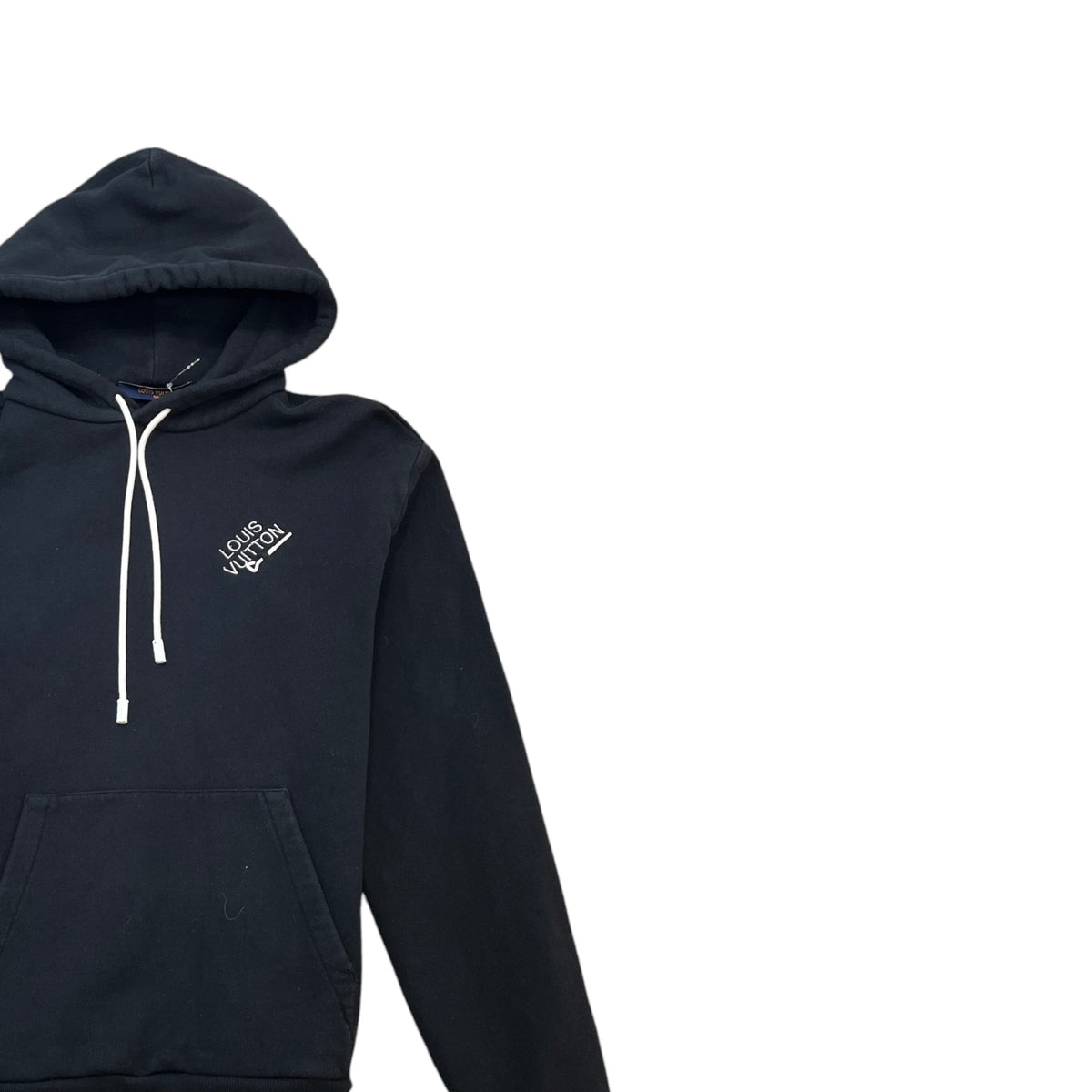Men's Embroidered Logo Hoodie Black Size S - Photo 3