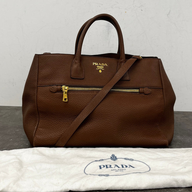 Women's Vitello Daino Handbag Brown