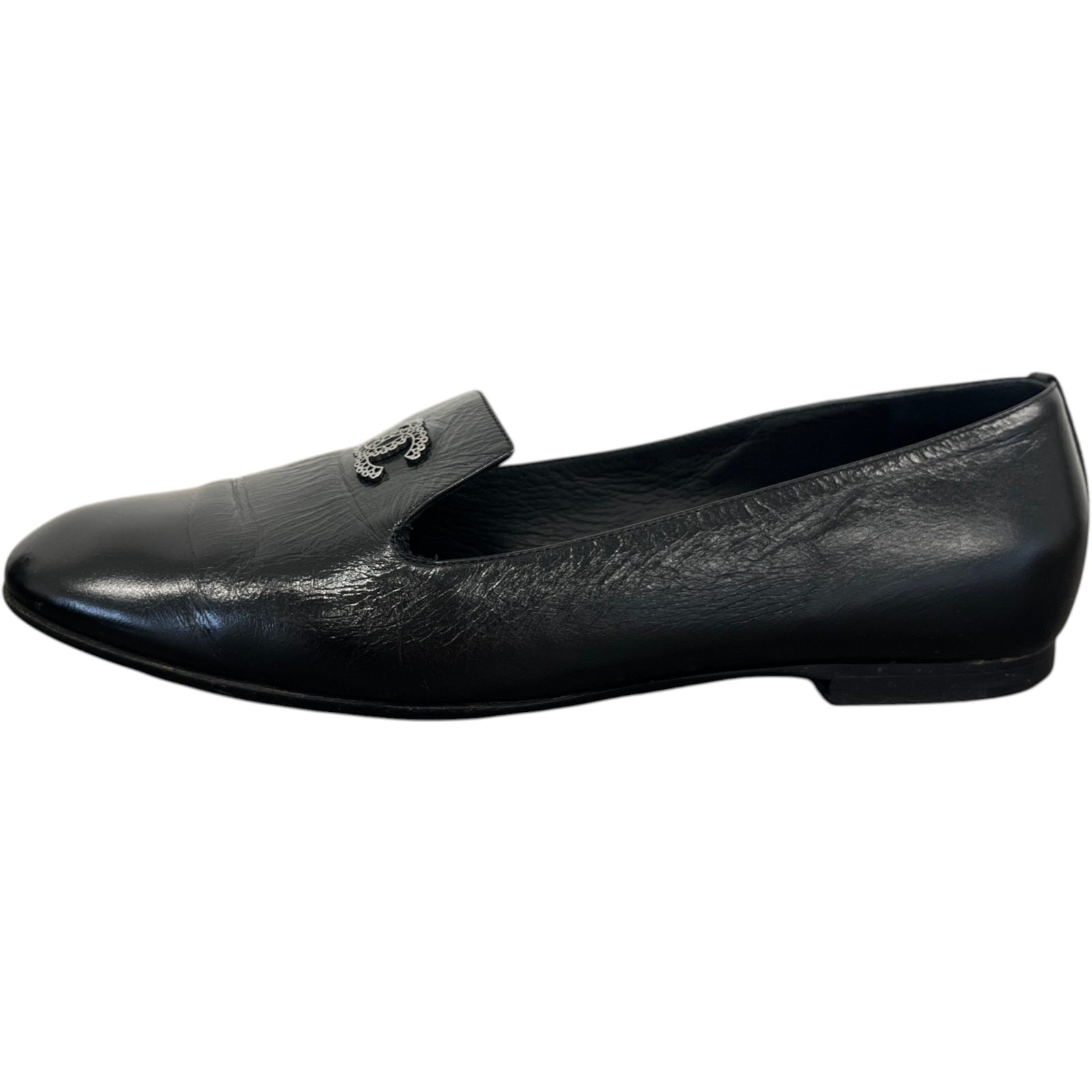 Women's Cc Smoking Loafers Black Size EU 38.5 / UK 5.5 - Photo 5