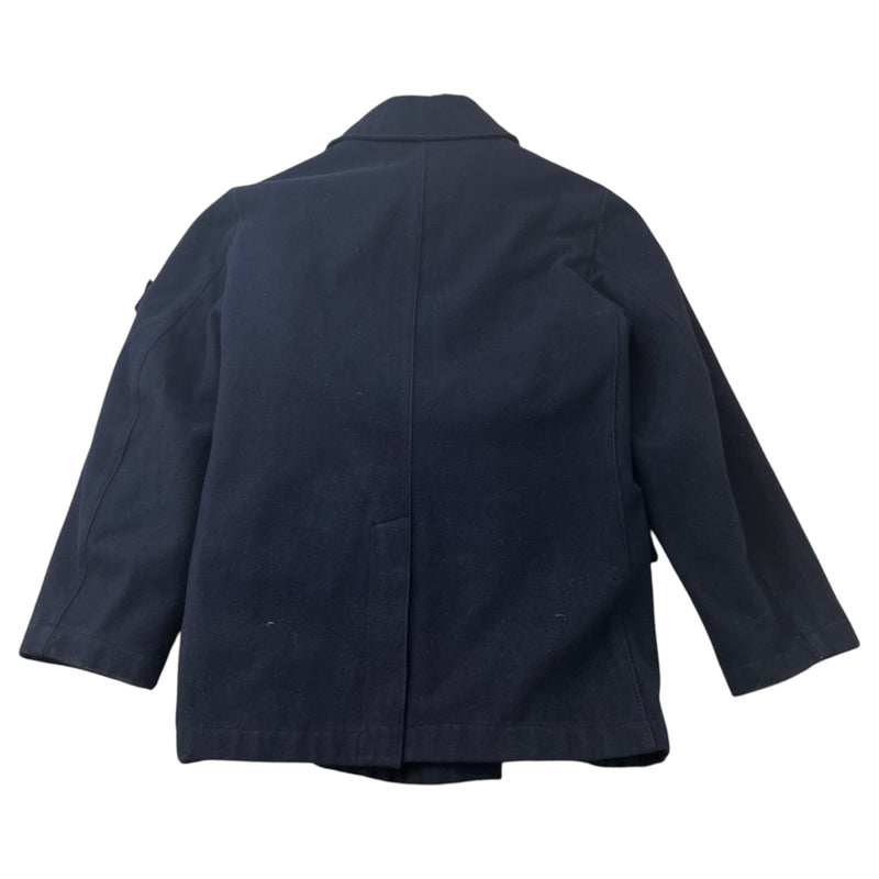 Men's Wool Pea Coat Down Jacket Navy Size M
