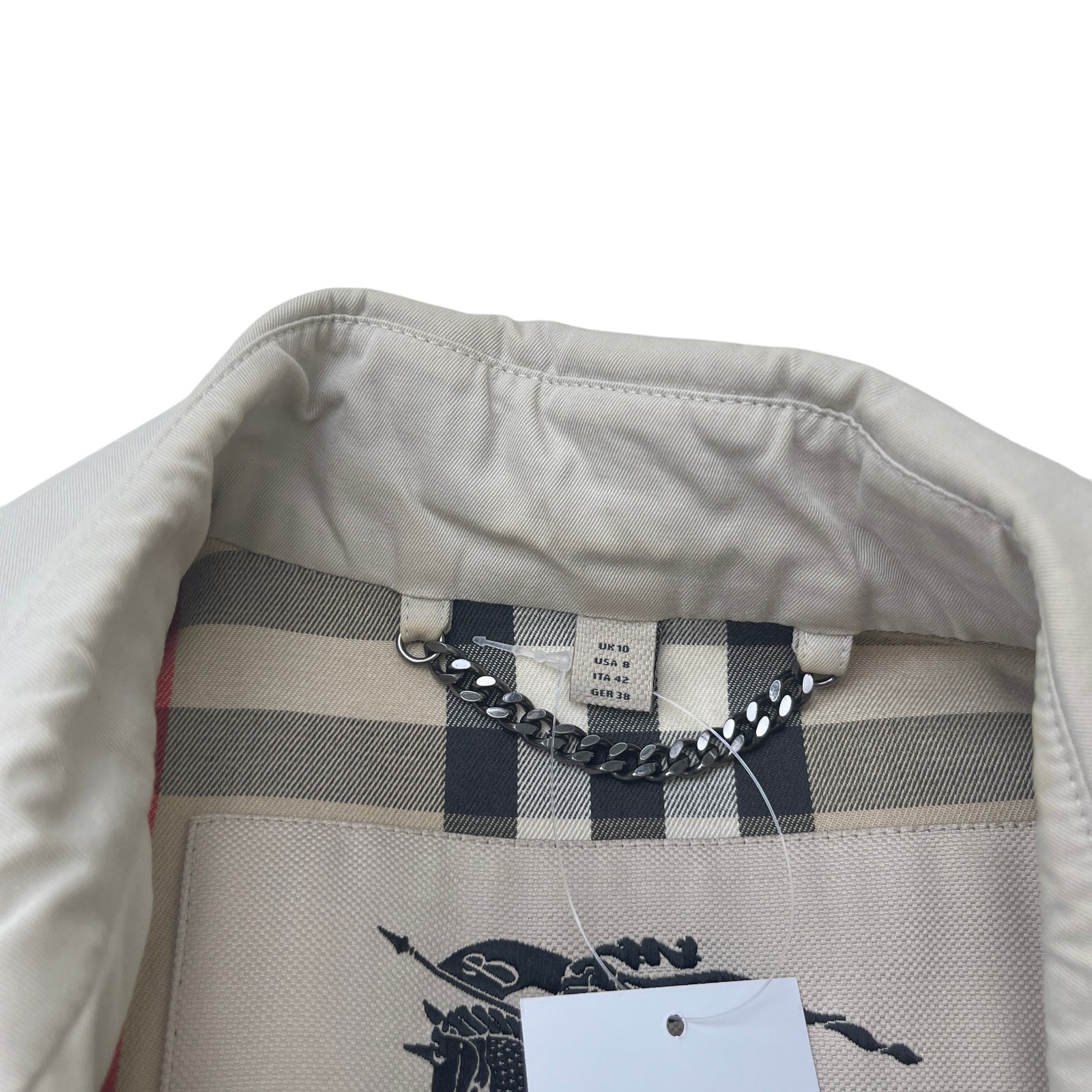 Women's Classic Trench Down Jacket Beige Size M / UK 10 - Photo 7