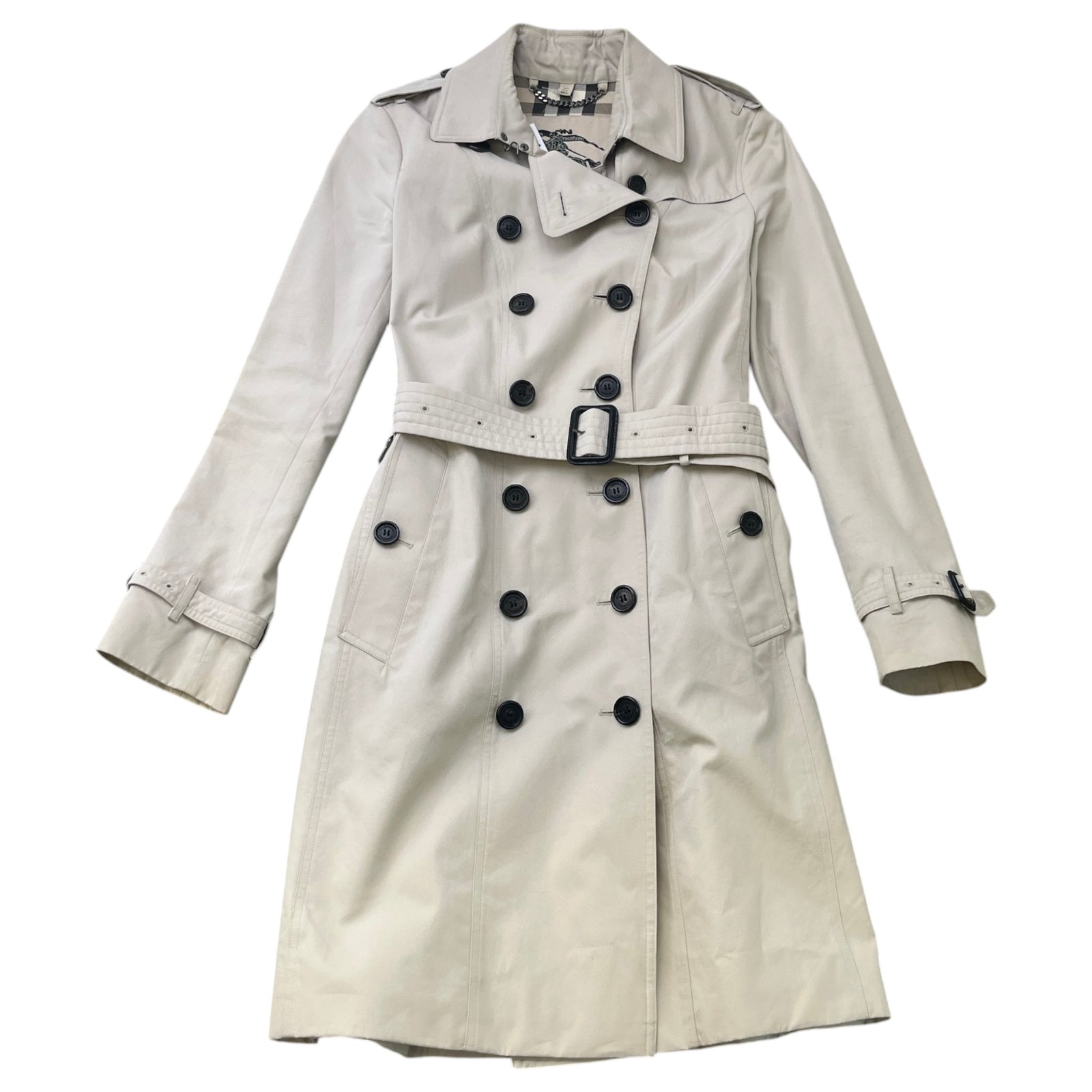 Women's Classic Trench Down Jacket Beige Size M / UK 10 - Photo 1