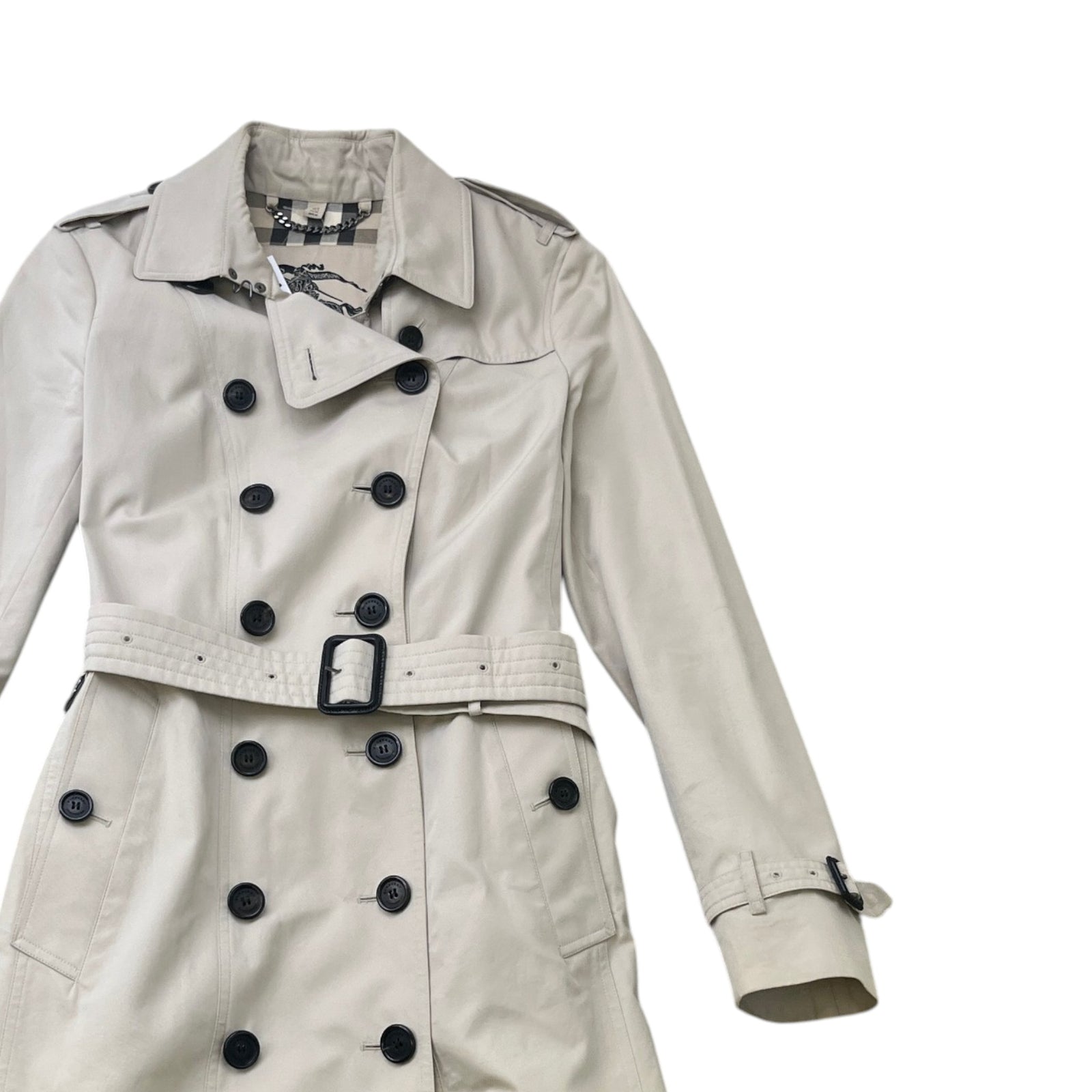 Women's Classic Trench Down Jacket Beige Size M / UK 10 - Photo 3