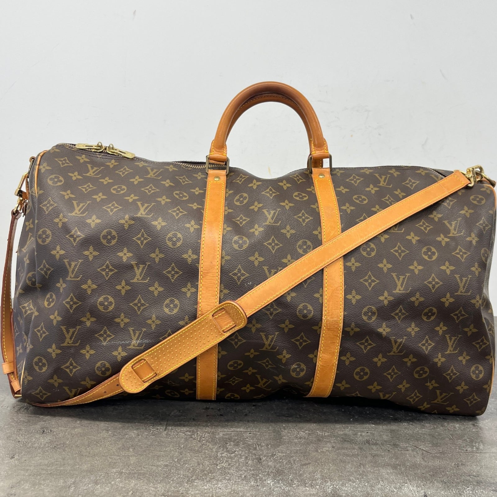 Men's Monogram Keepall 60 Travel Bag Brown - Photo 12