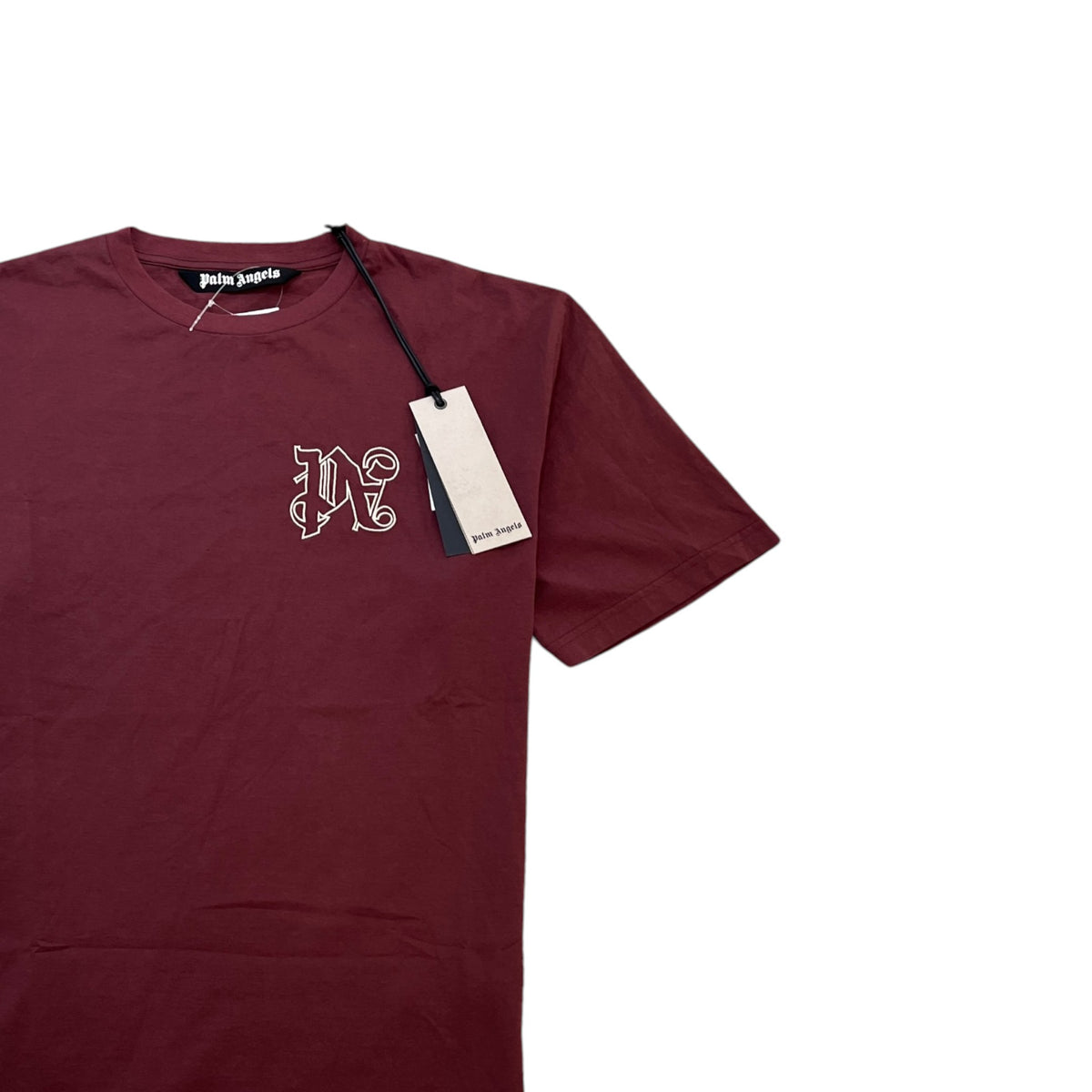Men's Embroidered Logo T-Shirt Burgundy Size L - Photo 3