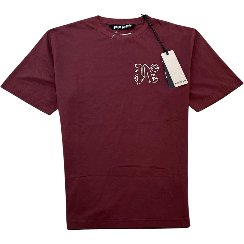 Men's Embroidered Logo T-Shirt Burgundy Size L