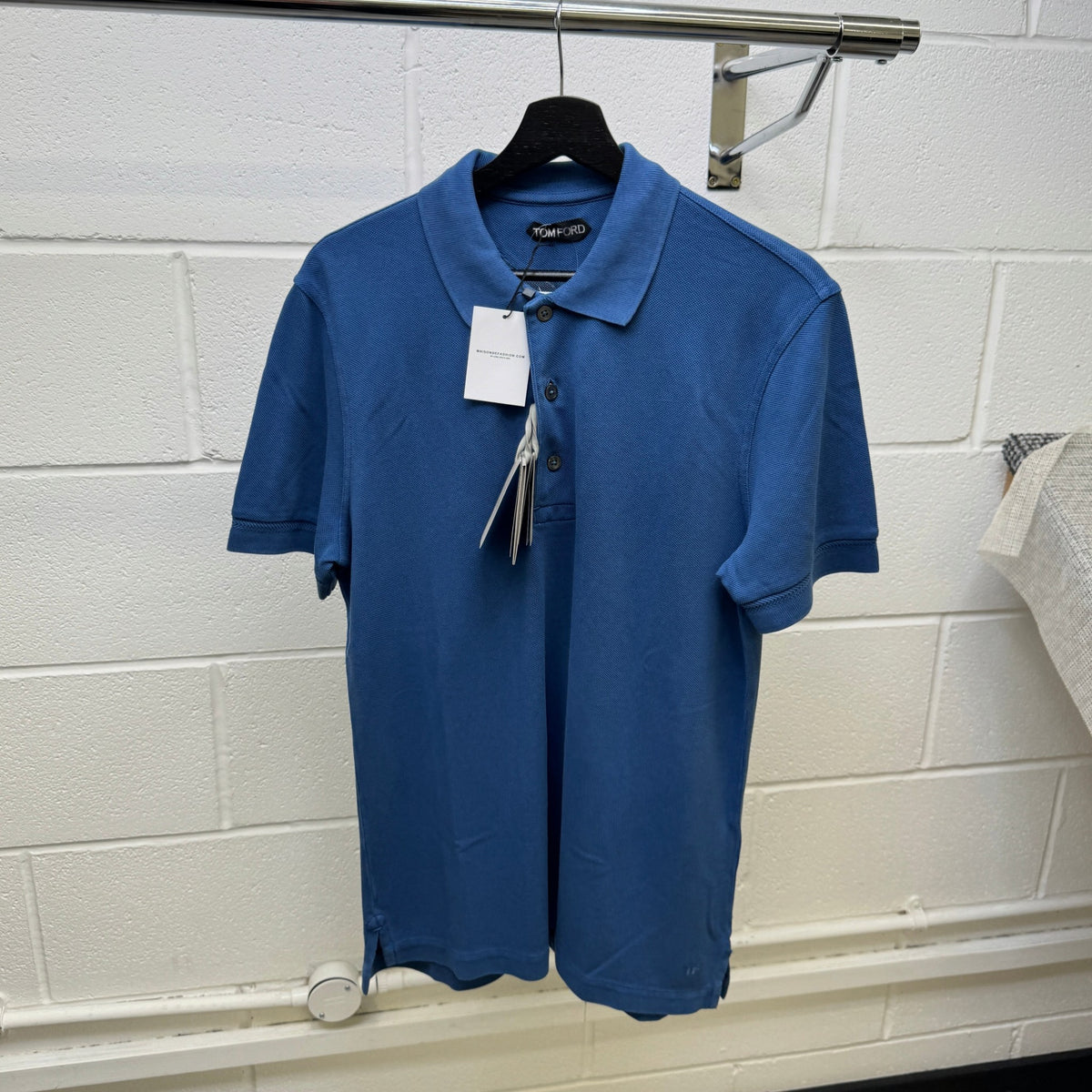 Men's Embroidered Logo Polo Shirt Blue Size M - Photo 11