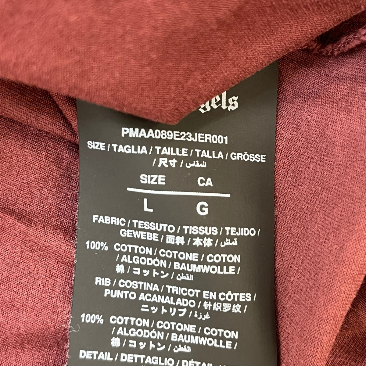 Men's Embroidered Logo T-Shirt Burgundy Size L - Photo 6