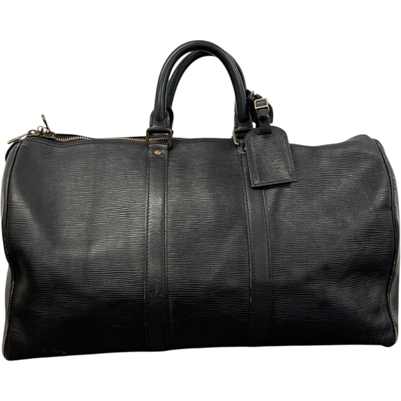 Men's Epi Leather Keepall Bag Black