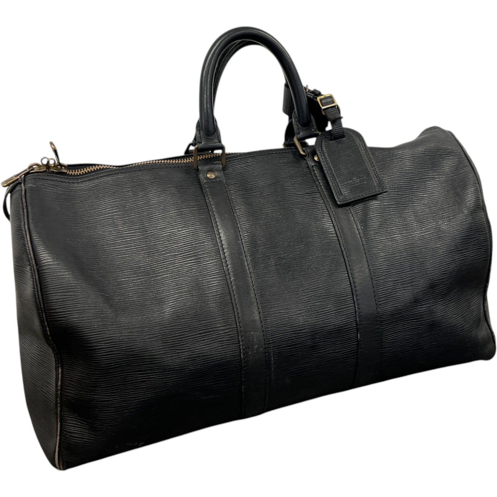 Men's Epi Leather Keepall Bag Black - Photo 4