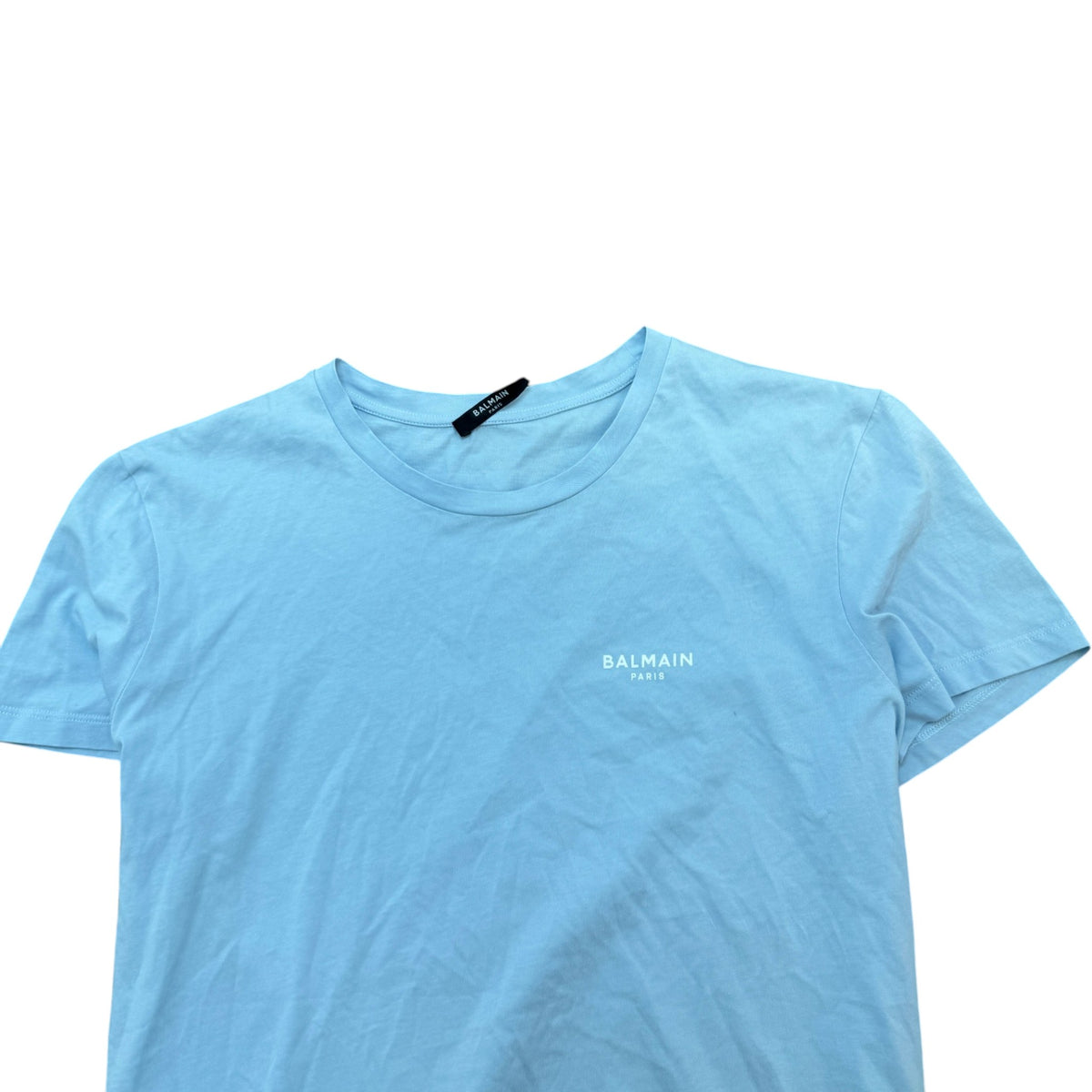 Men's Classic Fit Flock T-Shirt Blue Size M - Photo 3