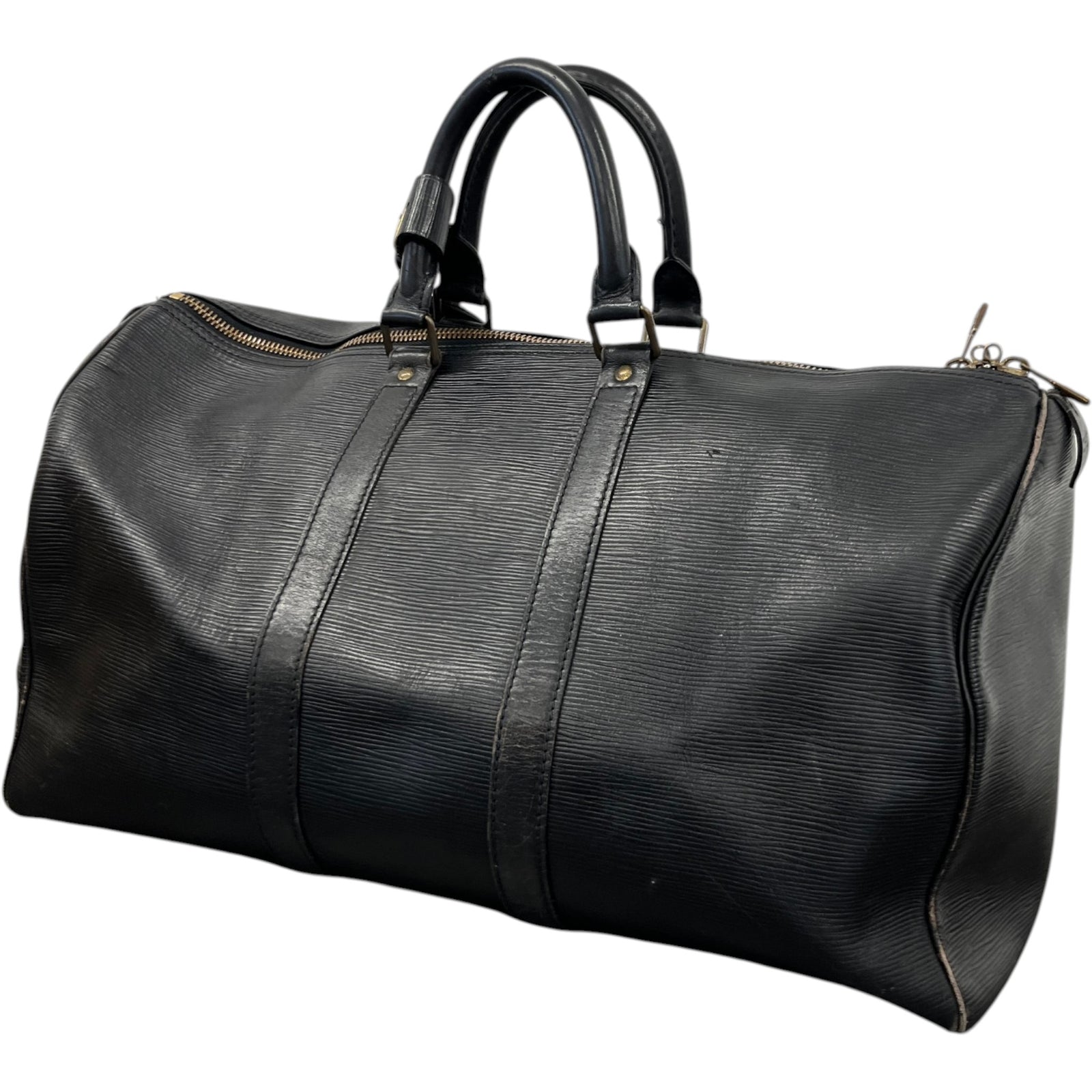 Men's Epi Leather Keepall Bag Black - Photo 9