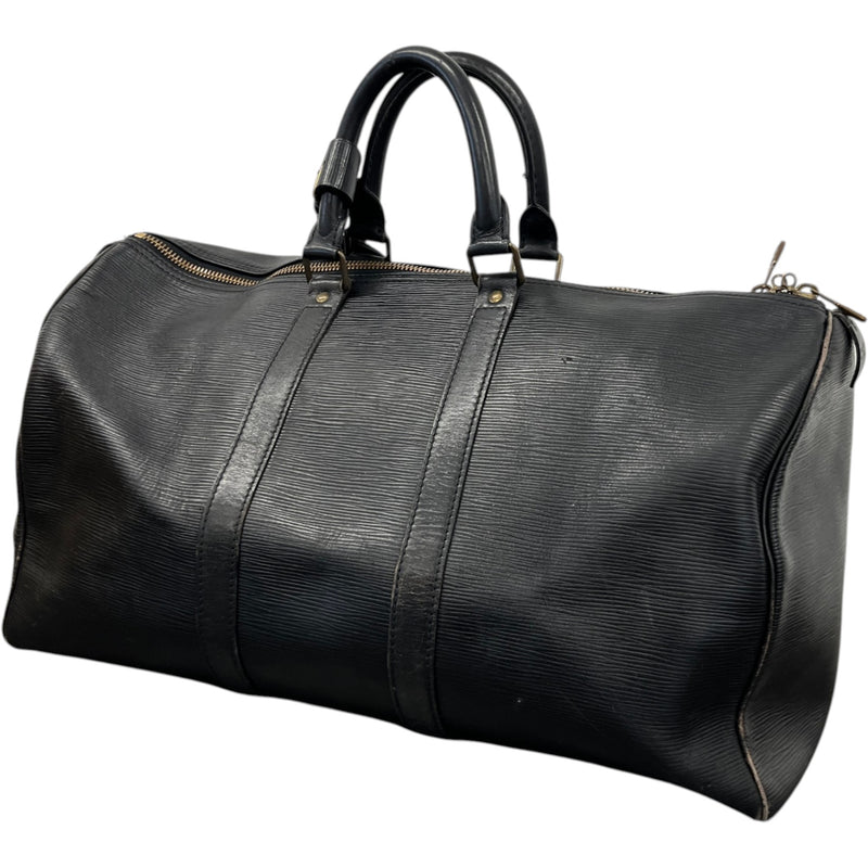 Men's Epi Leather Keepall Bag Black