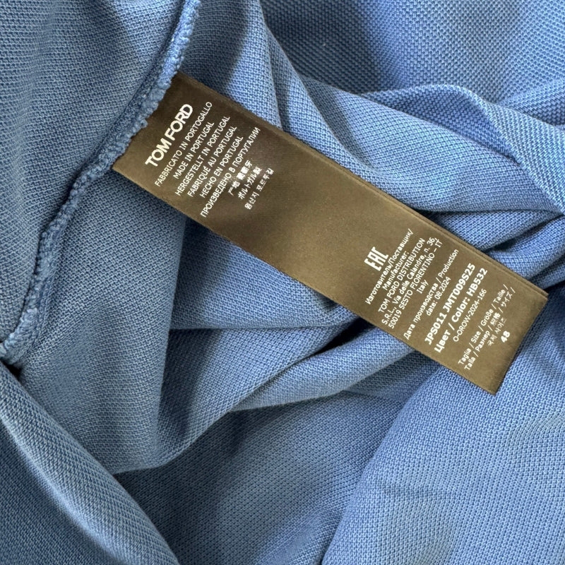 Men's Embroidered Logo Polo Shirt Blue Size M