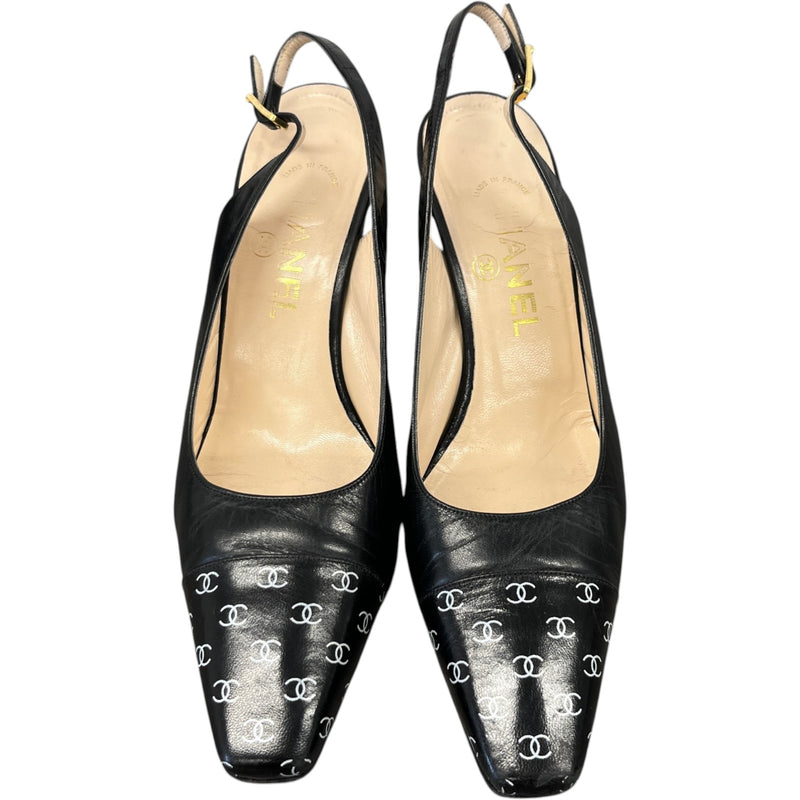 Women's Monogram Toe Cap Mules Black Size EU 37.5 / UK 4.5