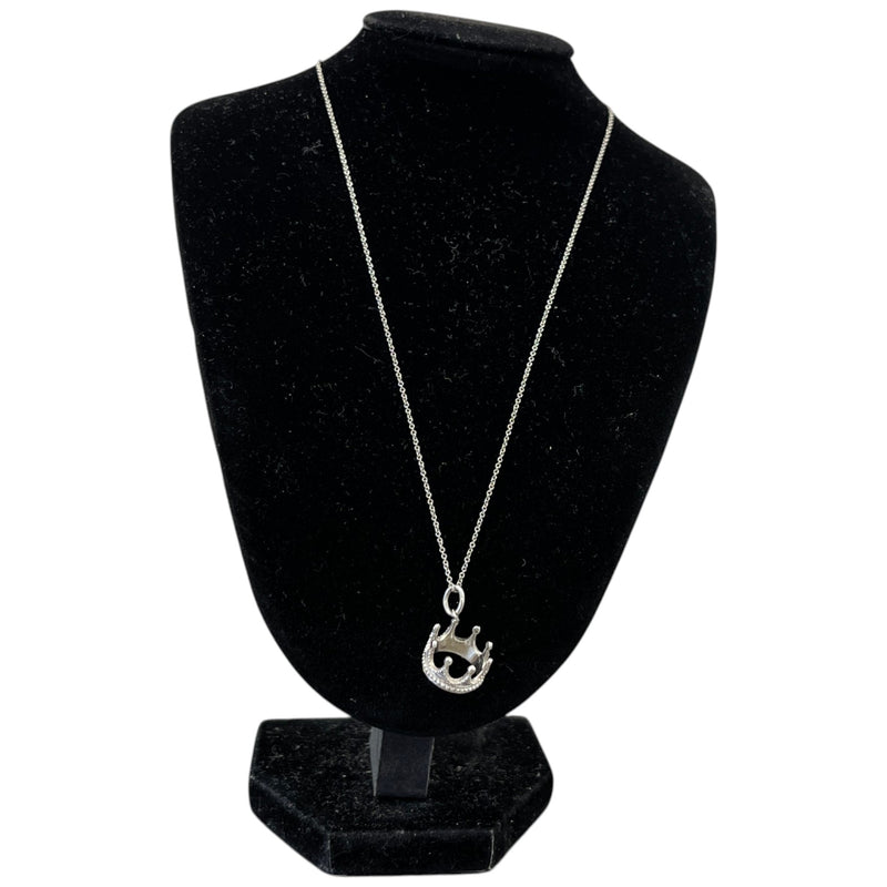 Women's Crown Pendant Necklace Silver