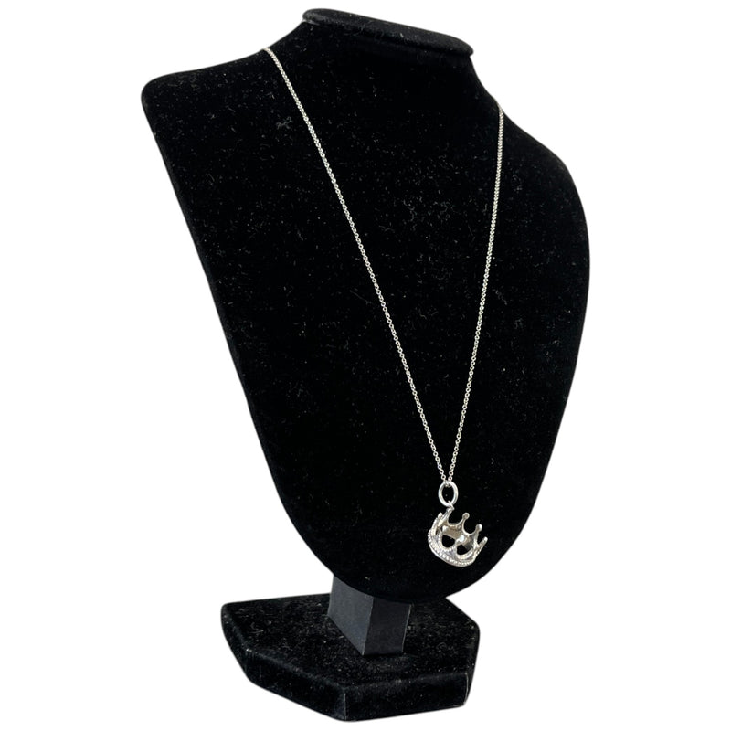 Women's Crown Pendant Necklace Silver