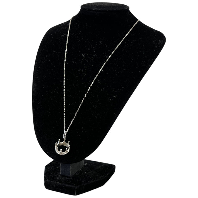 Women's Crown Pendant Necklace Silver