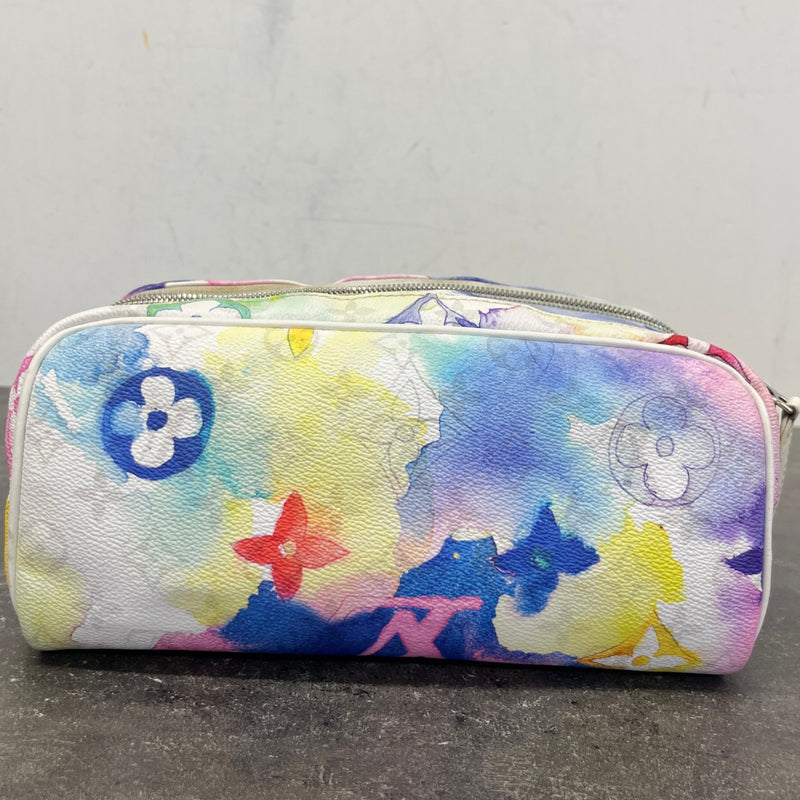 Men's Monogram Watercolour Dopp Kit Toiletry Bag White