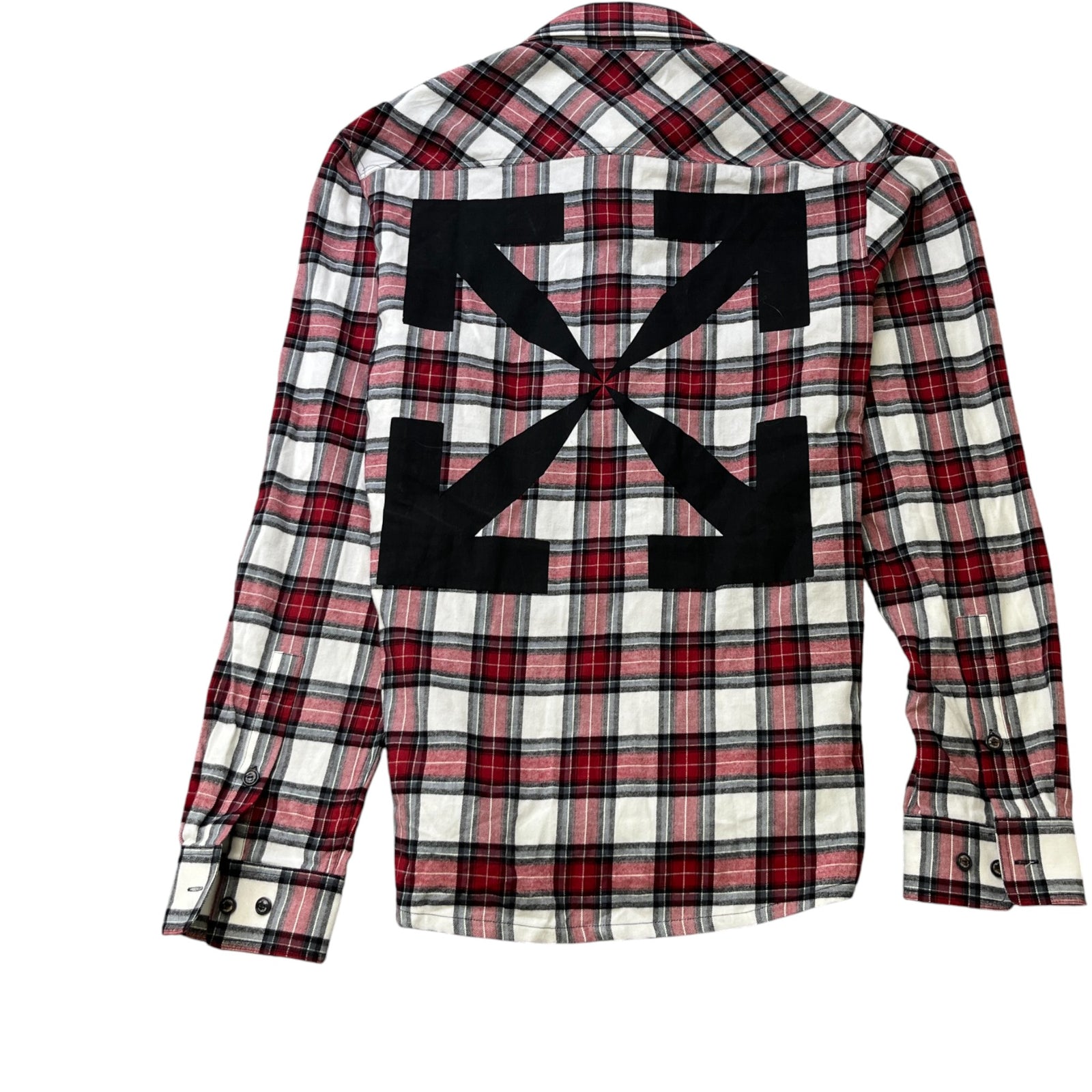 Men's Check Arrow Flannel Long Sleeve Shirt Red Size M - Photo 2