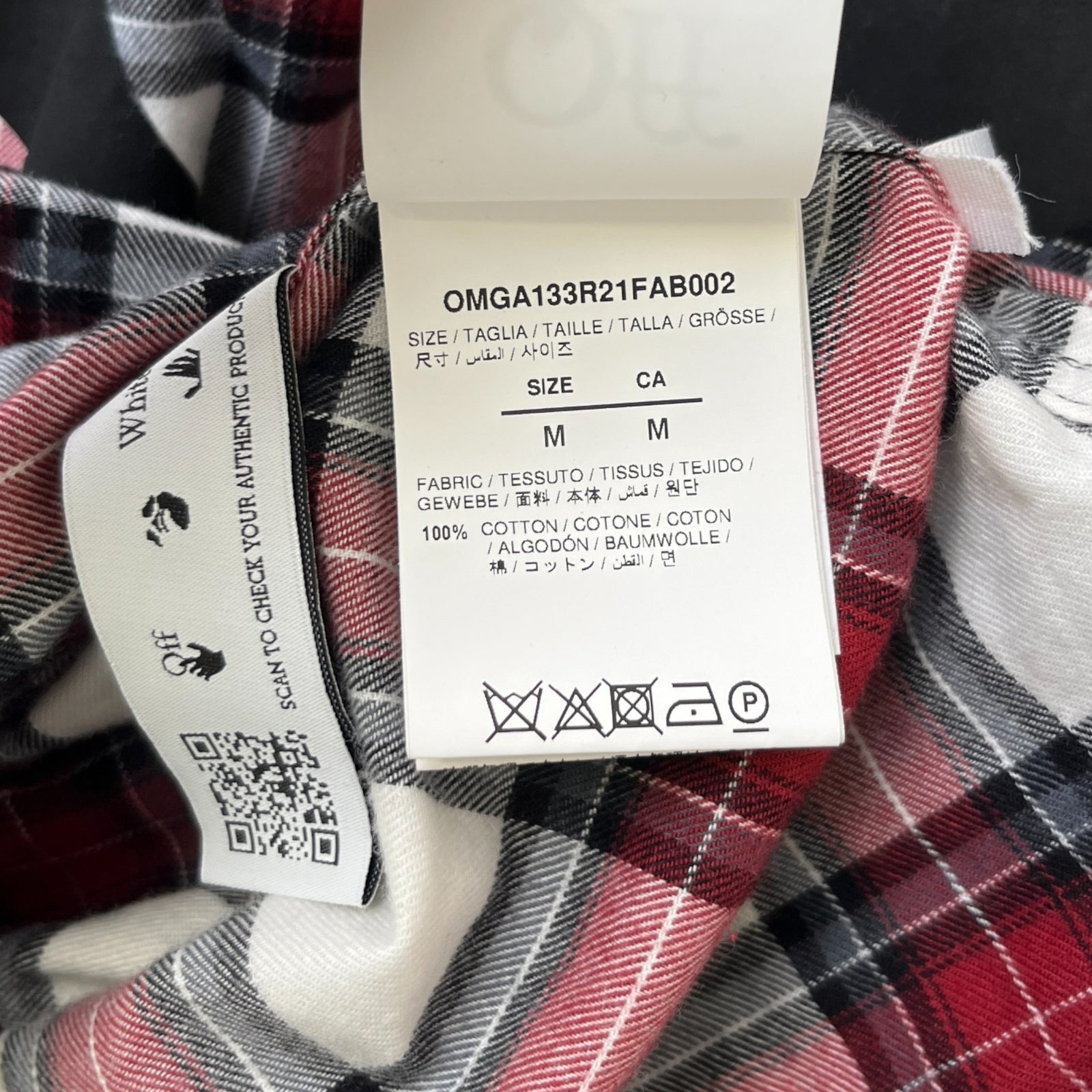 Men's Check Arrow Flannel Long Sleeve Shirt Red Size M - Photo 7